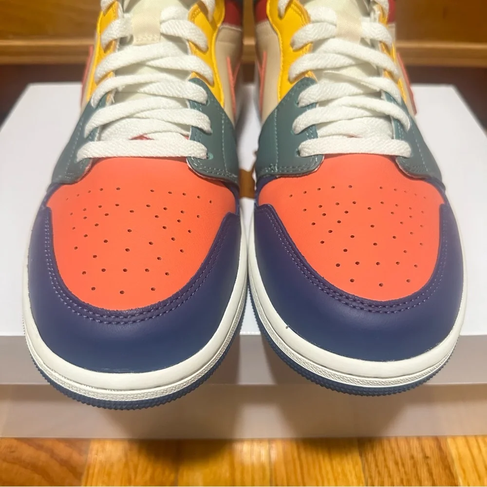 Womens Air Jordan 1 Mid SE Multi Color Athletic Shoes 12 Pastel Limited Edition - Picture 5 of 12